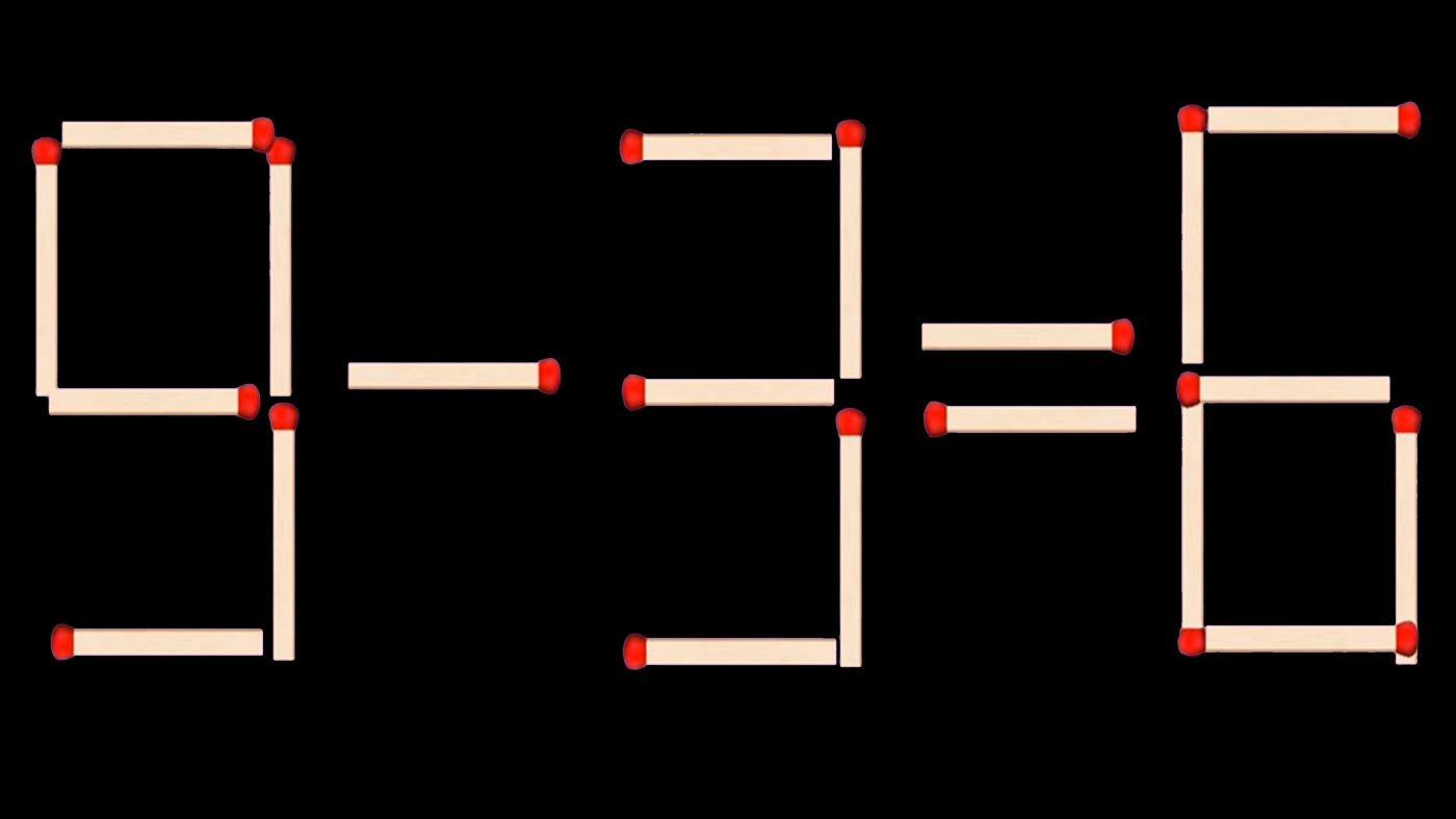 Test de inteligență | Mutați un chibrit pentru a obține din 9-3=6 încă 2 egalități corecte!