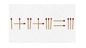 Test de inteligență pentru genii | Mutați un singur chibrit pentru a corecta egalitatea: I+II+III=III