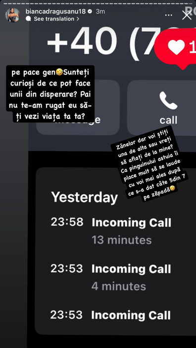 Gabi Bădălău a sunat-o pe Bianca Drăgușanu în miez de noapte! Vedeta și-a pulverizat fostul iubit: ”Ar trebui să auziți discursul unui personaj penibil și disperat”