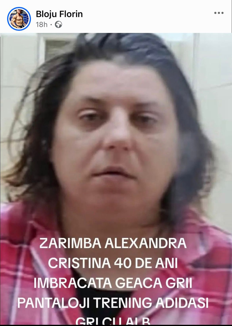 Fiica lui Florin Bloju, Zarimba Alexandra Cristina, a dispărut fără urmă