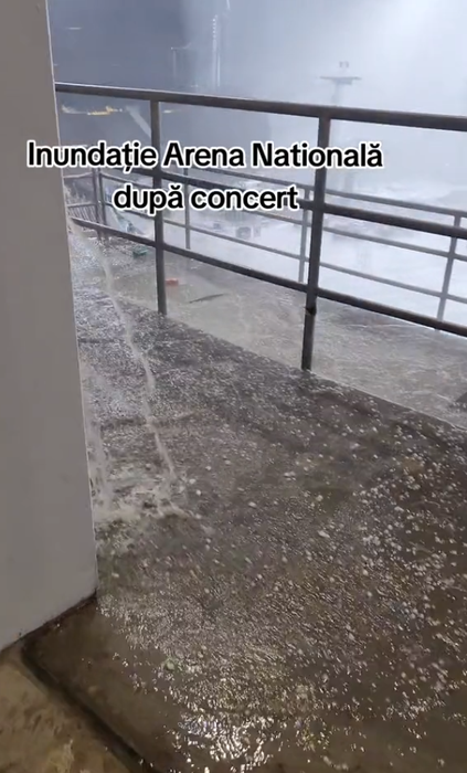 Inundație pe National Arena, după concertul Coldplay / sursă foto: Tik Tok