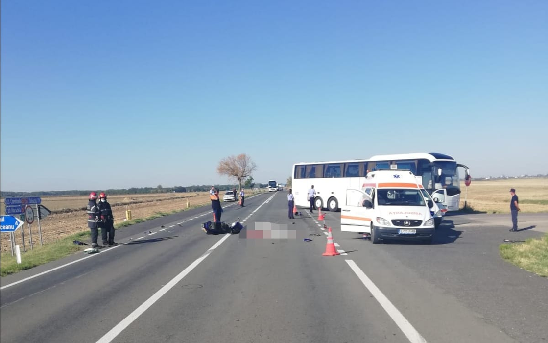 Accident mortal în Ialomița. Un scuterist a fost spulberat de o mașină