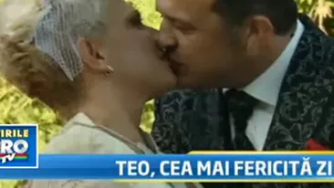 Imagini cu Teo asa cum n-ai mai vazut-o niciodata! Uite cat de hotarat a spus DA si cu cata pasiune si-a sarutat sotul