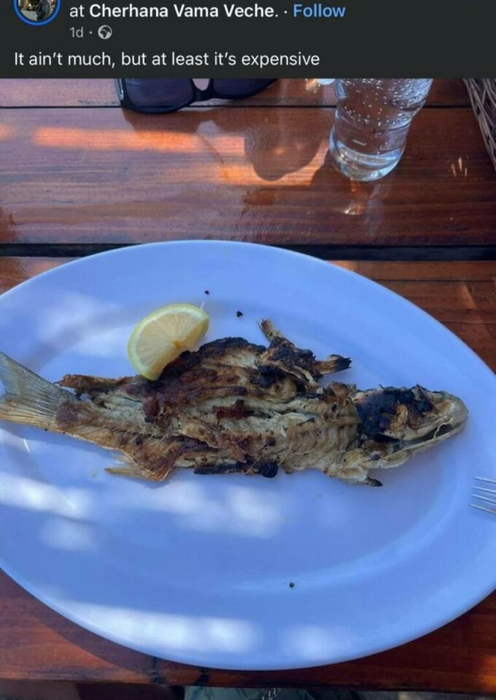Turistul a fost dezamăgit de preparatul primit /Foto: Facebook