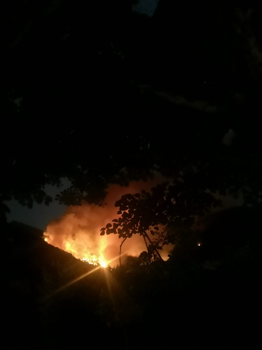 Primele imagini cu incendiul din Thassos. Foto: Facebook