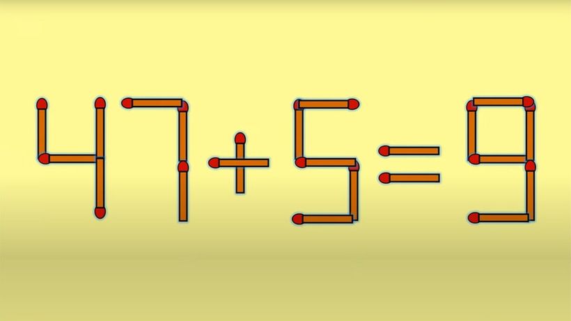 Test IQ exclusiv pentru genii | Corectați 47+5=9, mutând un singur chibrit!