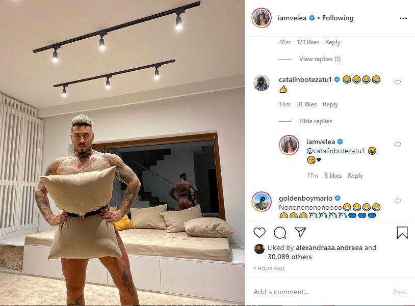 Alex Velea, fotografiat complet dezbrăcat de Antonia! Andreea Esca nu s-a putut abține și a reacționat atunci când a văzut poza HOT pe Instagram