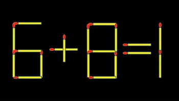 Test de inteligență | Mutați 2 bețe de chibrit pentru a corecta 6 + 8 = 1