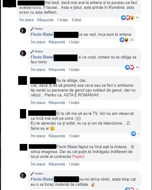 Florin Ristei spune că încă mai lucrează pentru Antena 1