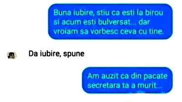 BANCUL ZILEI | Șeful și secretara decedată