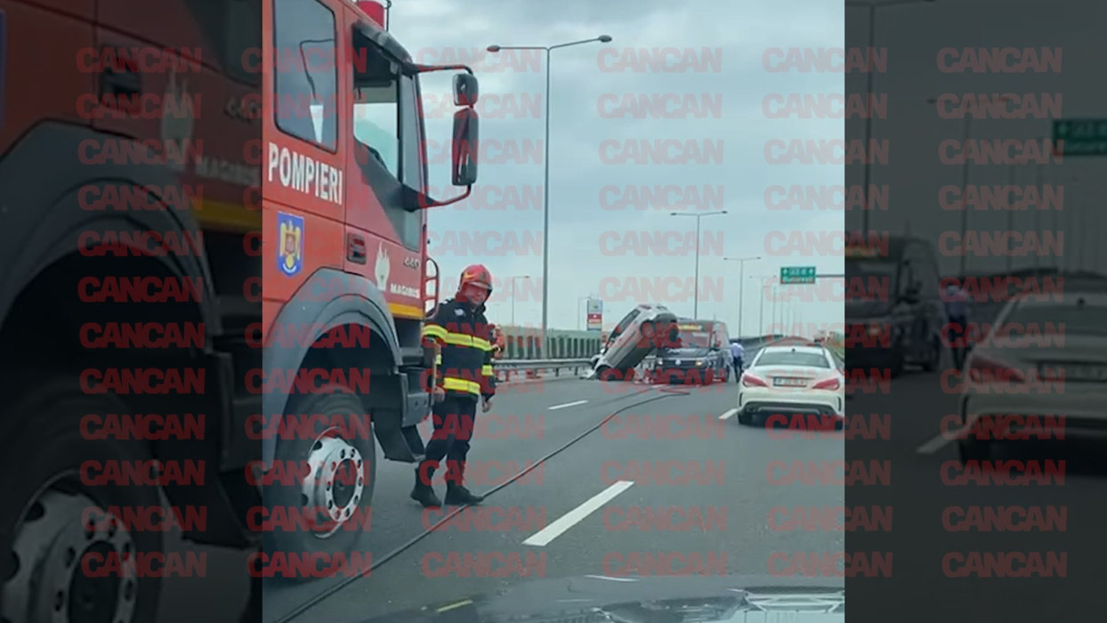 Accident spectaculos pe Autostrada București-Ploiești în zona Pipera | FOTO și VIDEO