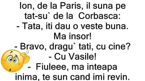 BANC | Ion, de la Paris, își sună tatăl de la Corbasca: "Tată, mă însor cu Vasile!"