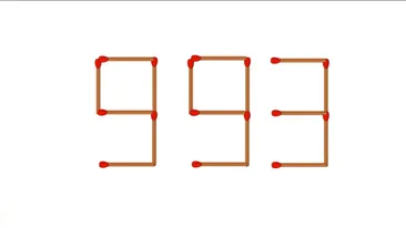Test IQ exclusiv pentru genii | Eliminați 3 chibrituri pentru a obține din 993 cel mai mic număr cu putință