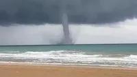 Trombă marină, cu aspect de tornadă, filmată la Eforie Nord