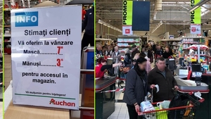 Supermarket-ul Auchan din Timișoara vine în ajutorul cetățenilor cu măști și mănuși. Cât costă o mască reutilizabilă