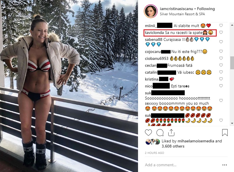 Cristina Șișcanu, pozată în costum de baie la munte! Ce comentariu i-a lăsat Tavi Clonda și ce replică spumoasă i-a dat vedeta