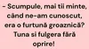 BANC | „Scumpule, mai ții minte, când ne-am cunoscut, era o furtună groaznică?”