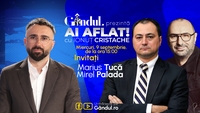 „Ai Aflat! cu Ionuț Cristache” începe miercuri, 9 septembrie, de la ora 15.00, live pe Gândul. Invitați: Marius Tucă și Mirel Palada