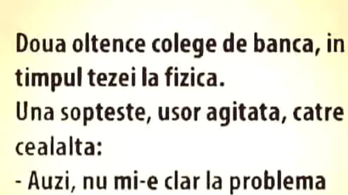 BANC | Cum dau oltencele teză la fizică