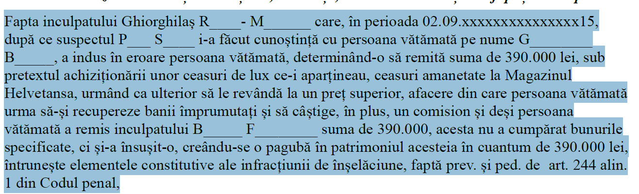 Bogdan G. a fost tras în piept cu aproximativ 80.000 de euro de "Escrocii cu papion"
