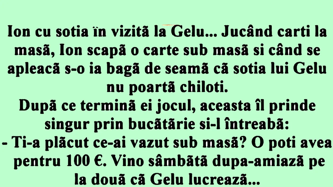 Bancul de miercuri | Gelu și soția lui Ion
