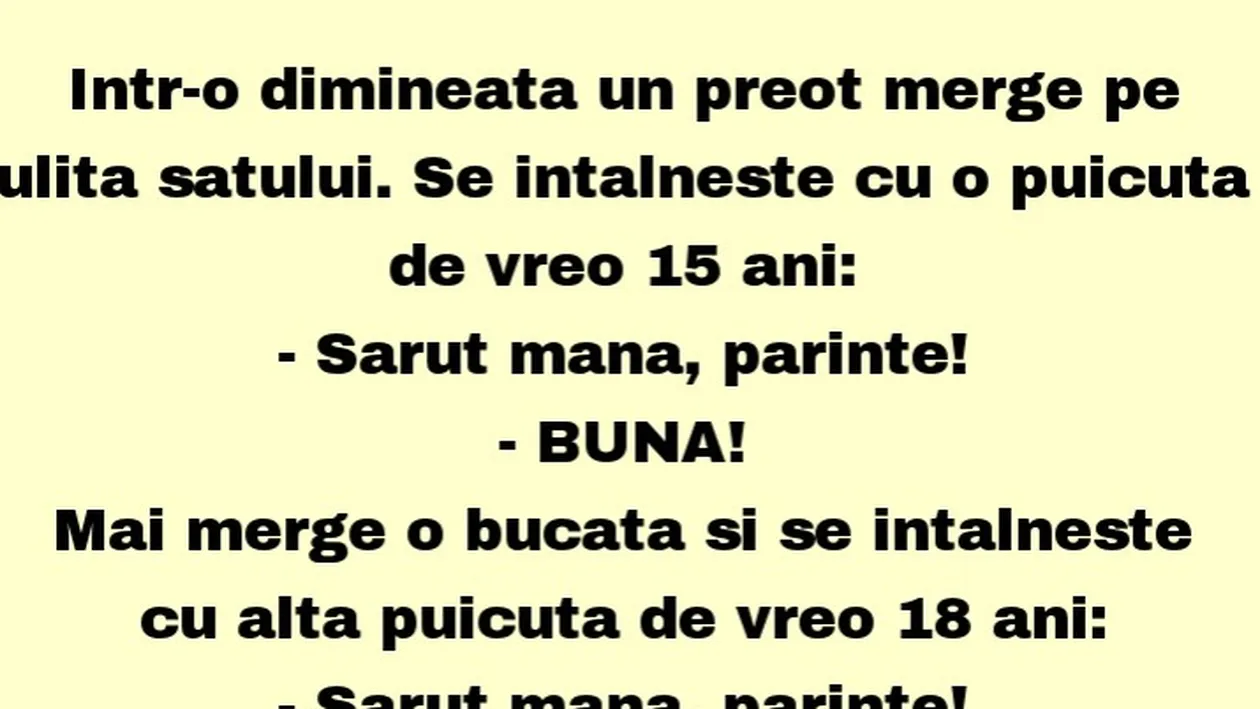 BANCUL ZILEI | Un preot merge pe ulița satului