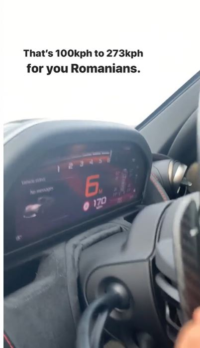 “Fostul cumnat” al Biancăi Drăgușanu, filmat în timp ce conduce cu peste 270 km/h pe A3. Cu ce bolid a înregistrat această performanță
