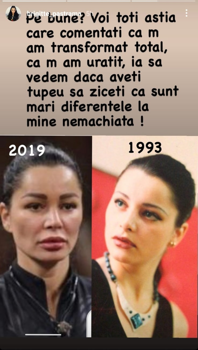Brigitte, declarații acide de Crăciun, după ce a fost criticată pentru operațiile estetice: “Aveți tupeu să ziceți că sunt mari diferențele la mine nemachiată”. A publicat mai multe imagini din copilărie | FOTO