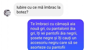 BANC | "Cu ce mă îmbrac la botez?"