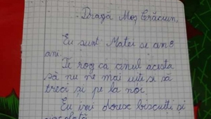 Scrisoare emoționantă! Ce i-a scris un băiețel de opt ani lui Moș Crăciun.  „Te rog ca anul acesta să nu ne mai uiţi şi să treci şi pe la noi”