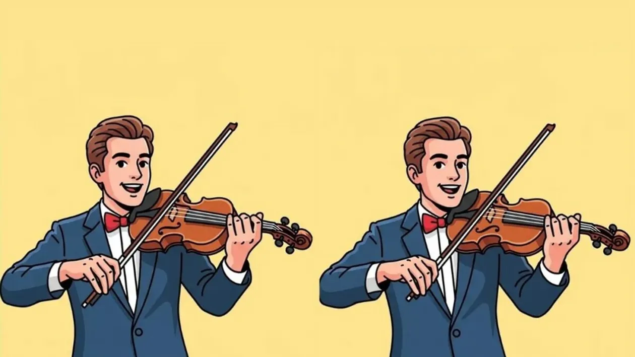 Test de perspicacitate | Identificați 3 diferențe între acești doi violoniști, în maximum 37 de secunde!