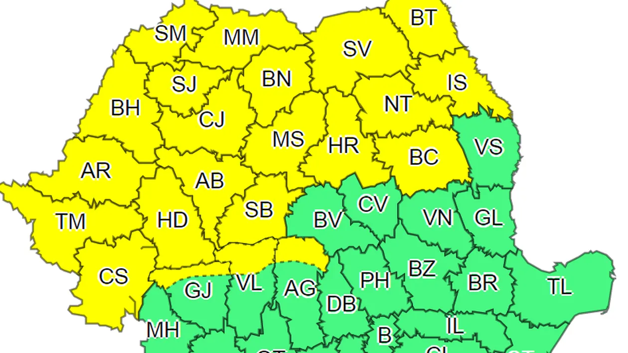 Alertă ANM! Au fost emise trei coduri galbene de ninsori însemnate cantitativ și strat de zăpadă consistent. Ce zone sunt afectate