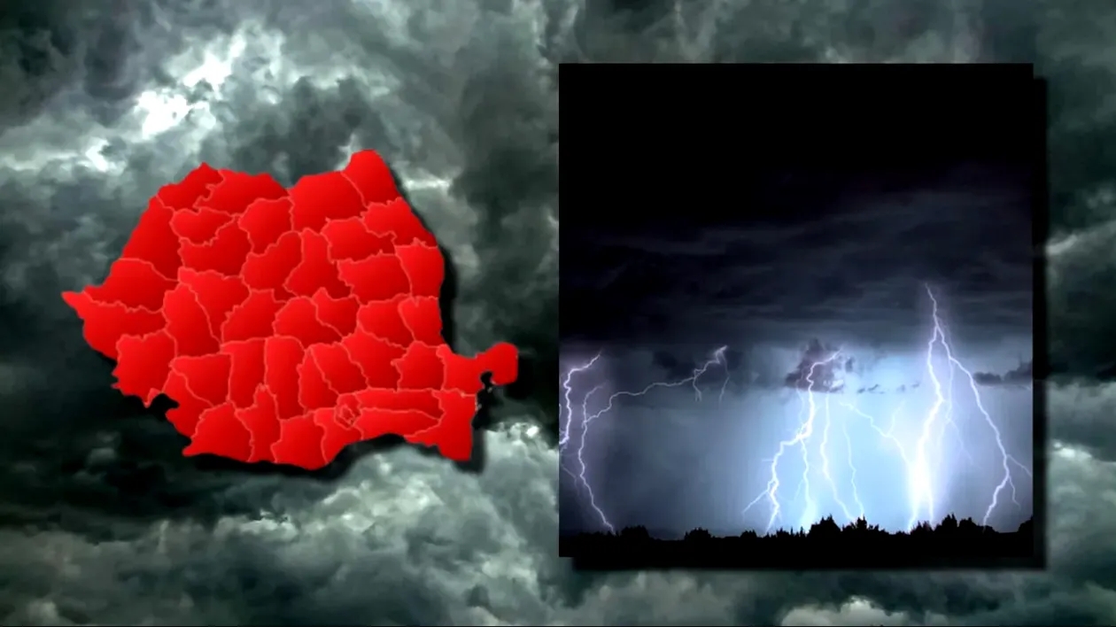 S-a emis alertă extremă: “Evitați deplasările și adăpostiți-vă”. Vijelii puternice și descărcări electrice