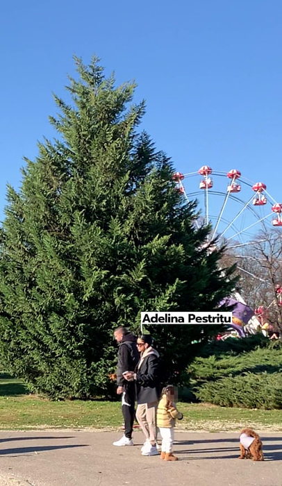 Adelina Pestrițu, la "muncă" și atunci când este alături de familie (Foto: CANCAN.RO)
