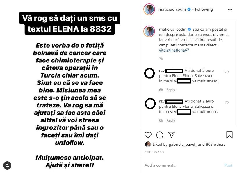 Codin Maticiuc, apel disperat pentru o fetiță de 9 luni, care se luptă cu temutul cancer: “Vă rog mult să mă ajutați! Misiunea mea este…”
