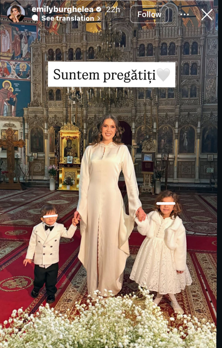 Emily Burghelea și-a botezat cel de-al treilea copil. Primele imagini