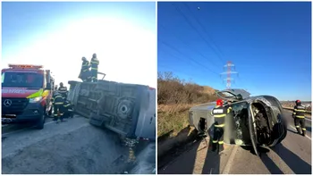 Accident grav în Cluj-Napoca! Un microbuz cu 10 pasageri, implicat în coliziune