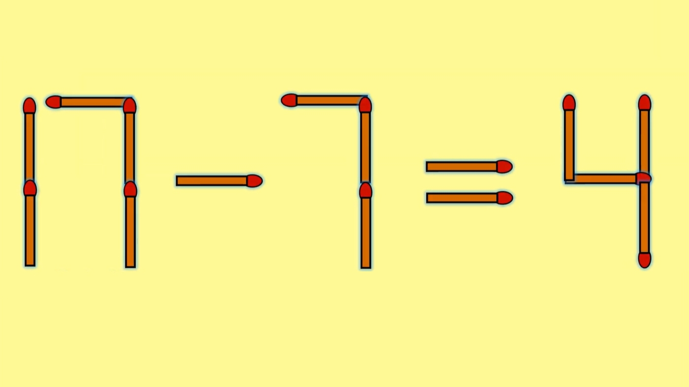 Test de inteligență | Mutați un singur chibrit pentru a corecta 17 - 7 = 4