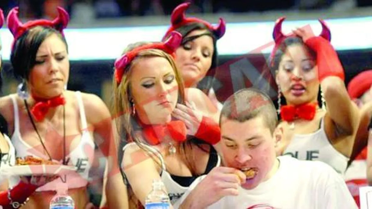 A mancat 203 aripioare de pui in 20 de minute