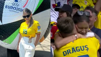 Denis Drăguș, susținut de soție și cele două fiice la EURO 2024. Imagini emoționante de pe Allianz Arena