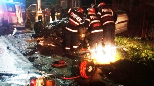 Accident grav la Breaza, cu cinci răniți și o mașină răsturantă