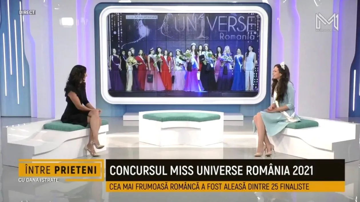 Miss Universe România 2021 prezentă pentru prima dată într-un studiou de televiziune, la Metropola TV