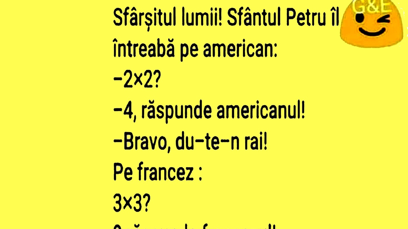 BANC | Este Sfârșitul Lumii. Sfântul Petru pune o întrebare americanului, francezului și moldoveanului