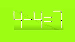 Test IQ exclusiv pentru genii | Mutați un chibrit pentru a corecta 4-4=7