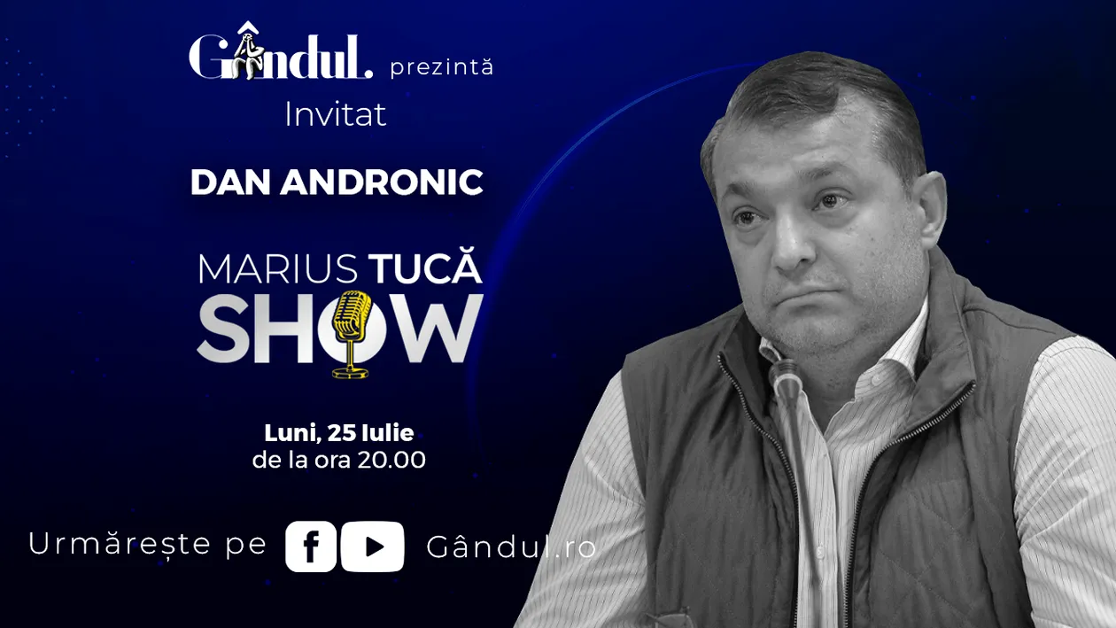 Marius Tucă Show începe luni 25 iulie, de la ora 20.00, pe gandul.ro