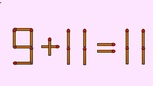 Test IQ cu chibrituri | Mutați un singur băț, pentru a corecta 9 + 11 = 11