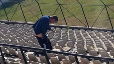 S-a întâmplat pe un stadion din România. Un bărbat a fost surprins în timp ce se droga!