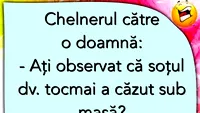 BANCUL ZILEI | Chelnerul și doamna