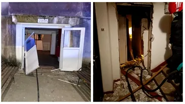 Panică în miez de noapte! Explozie urmată de incendiu într-un bloc din Târgoviște