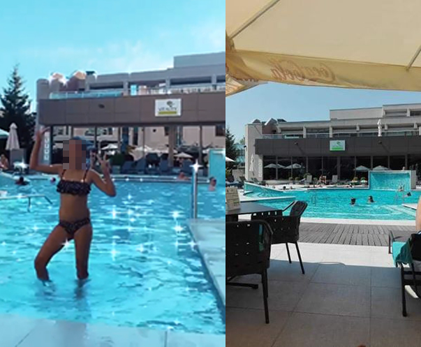 Fiica lui Alex Bodi a petrecut la piscina hotelului  alături de Bianca Drăgușanu